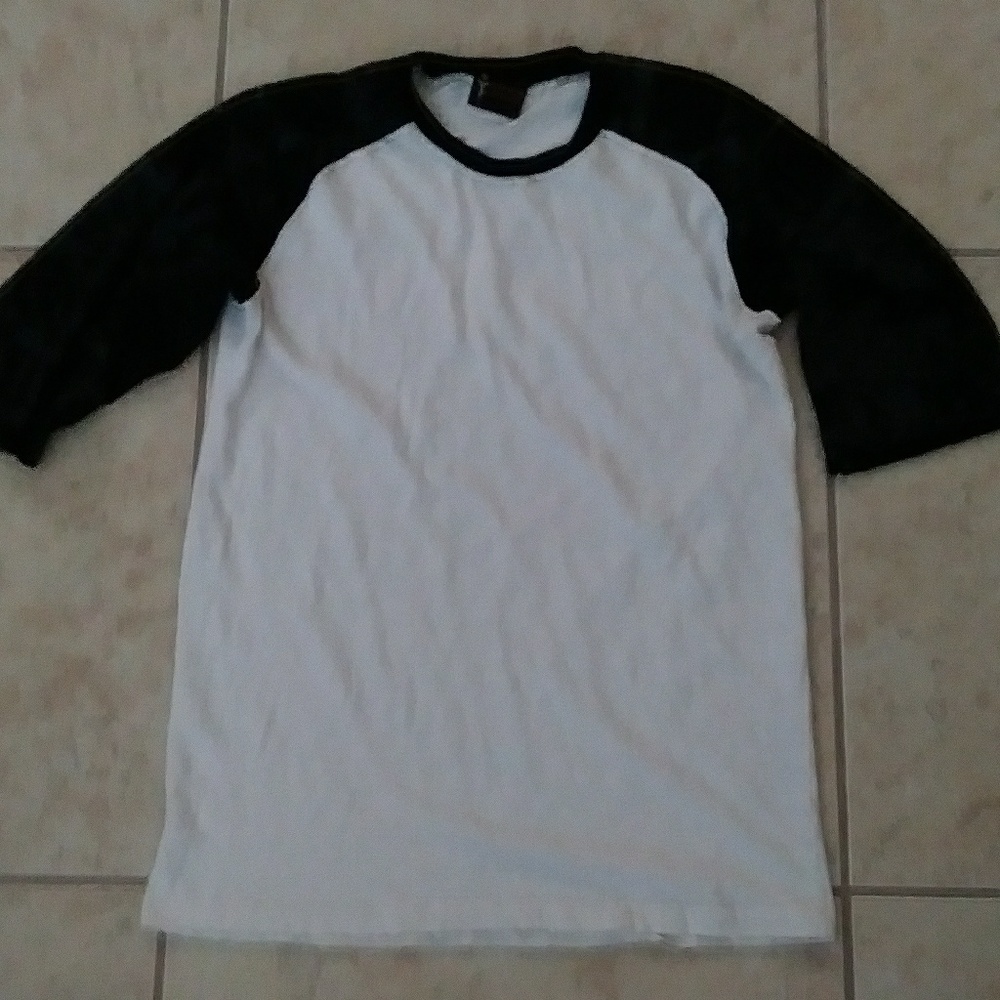 White shirt with black sleeves